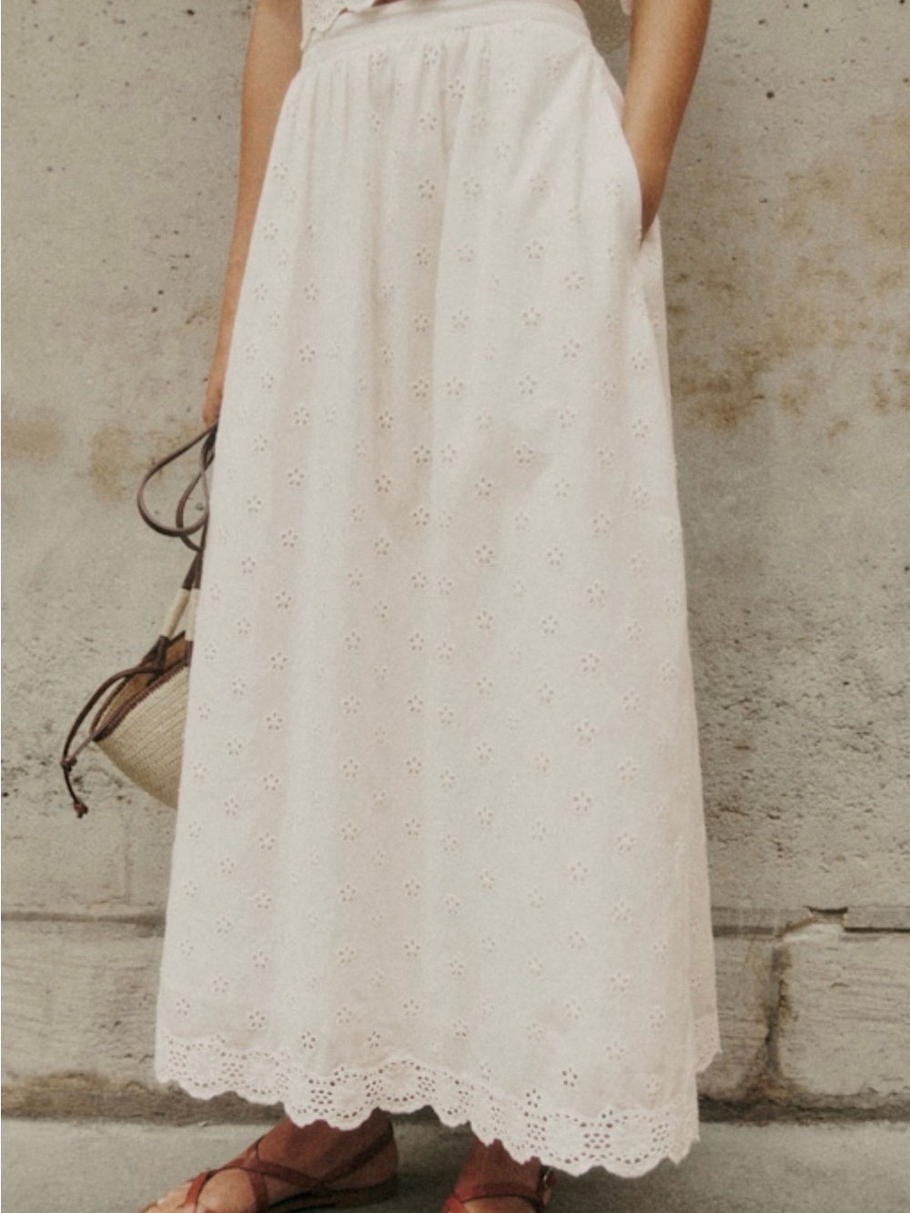 Sezane Nala Eyelet Skirt NWT size 2